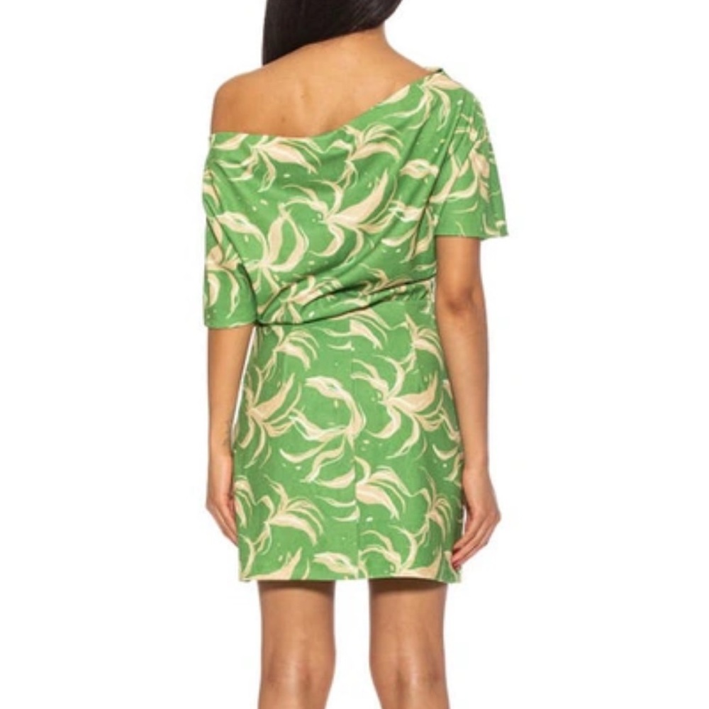 Alexia Admor Suri Draped One-Shoulder Minidress size small NWT green abstract - Picture 4 of 9